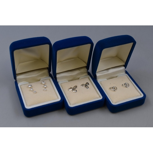 105 - Silver 925 Earrings Complete with Presentation Boxes