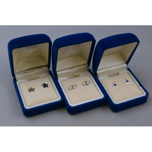 179 - Three Pairs of Silver 925 Earrings Complete with Presentation Boxes