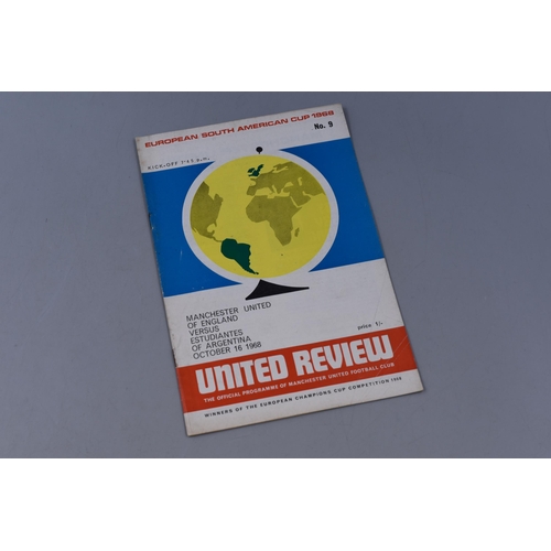 423 - Manchester United ( Of England ) v Estudiantes (Of Argentina) Football Programme, European South Ame... 