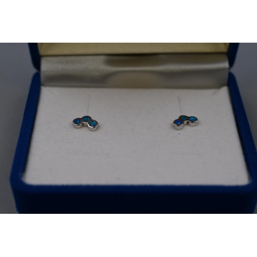 49 - Three Sterling Silver 925 Dainty Stud Earrings Complete with Display Boxes