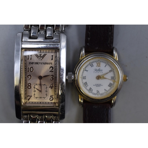 87 - Two Ladies Watches (Emporio Armani & Reflex) Both Working