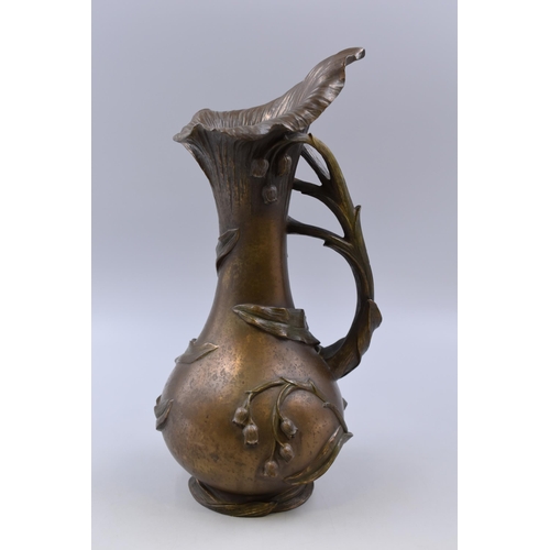 144 - A Bronzed Veronese Art Nouveau Style Dragonfly Jug, Approx 34cm Tall