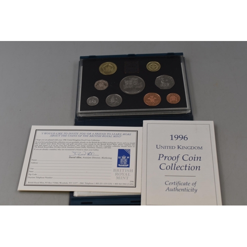 193 - Royal Mint 1996 United Kingdom Proof Coin Collection with Case and Certificate