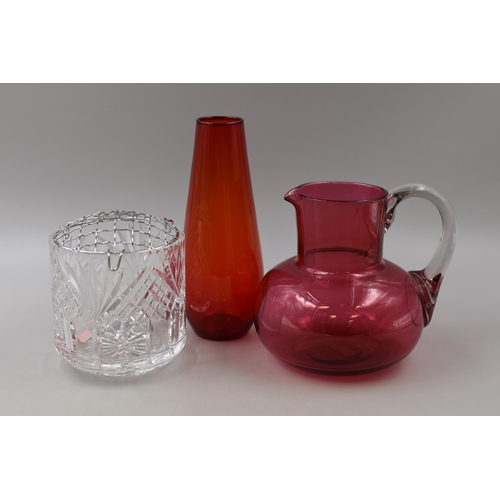 200 - Cranberry Glass Pouring Jug (6.5