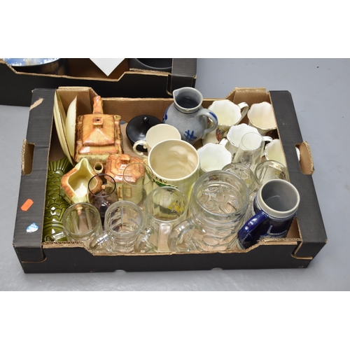 606 - A Two Boxed Mixed Lot of Glassware and Ceramics To Include Price Kensington Cottage Ware, Royal Crow... 