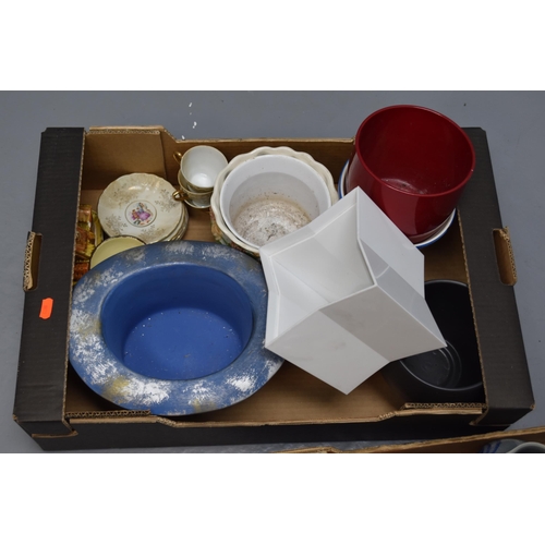 606 - A Two Boxed Mixed Lot of Glassware and Ceramics To Include Price Kensington Cottage Ware, Royal Crow... 