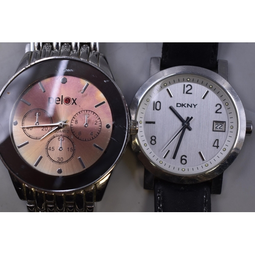 95 - Two Men's Watches (DKNY & Plex) Both Working