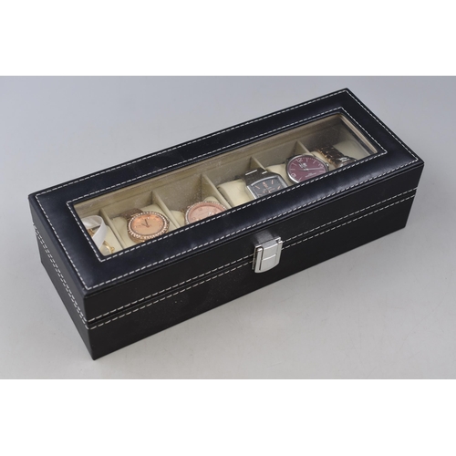 68 - Six Ladies/Gents Designer Watches In Faux Leather Six Watch Presentation Box. Includes Ice, Seksy, S... 