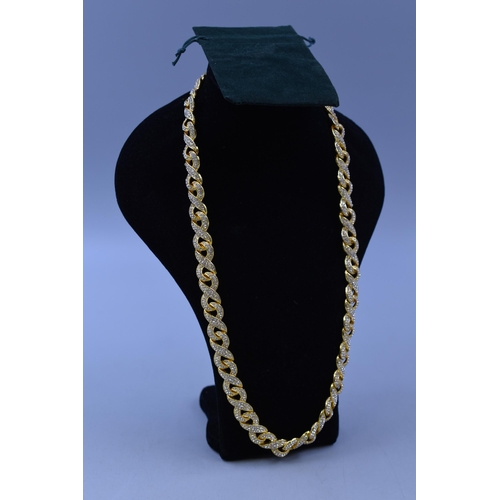 77 - Brand New Iced Out Cuban Necklace complete with Gift Pouch Perfect Gift.