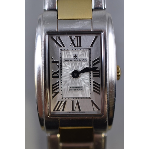 84 - A Dreyfuss & Co Swiss Two Tone Ladies Quartz Watch, No 0030