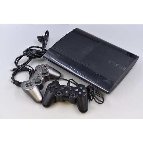 399 - A Sony PlayStation 3 Console With Two Controllers, Powers On When Tested