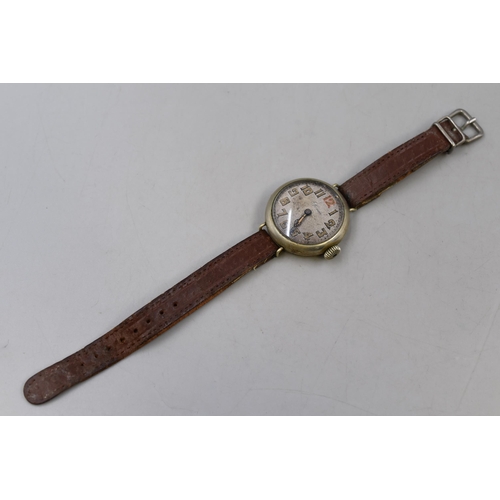 89 - An Antique Lonia Mechanical Trench Watch, Working But Requires Attention