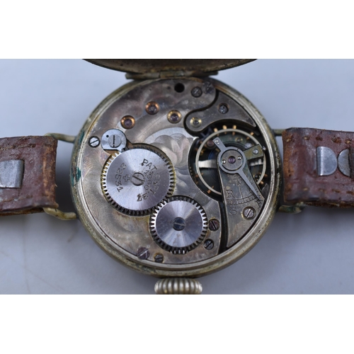 89 - An Antique Lonia Mechanical Trench Watch, Working But Requires Attention