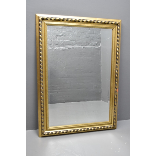 366 - Large bevelled mirror with gold coloured frame (31