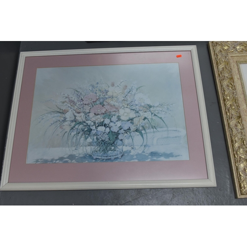 367 - Three Framed and Glazed Floral Prints To Include 'Sweet Dreams', 'Pink Tulips', And Other. Largest A... 