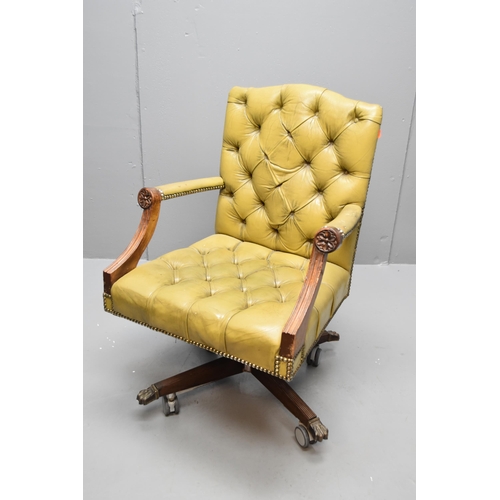 369 - Chesterfield Style Leather Captains Chair (a/f)