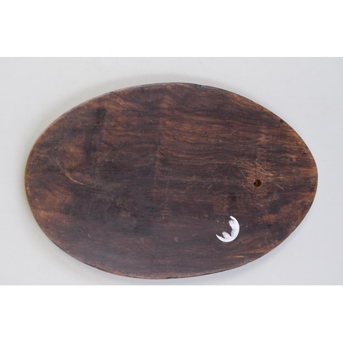 229 - Meissen Sudanese Relief Wall Plaque (13cm x 11cm) and a Inlaid Indian Wooden Wall Plaque (9