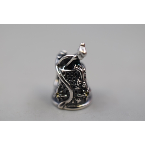 48 - A Pandora x Disney 925. Silver Tinkerbell Celestial Thimble Charm, In Presentation Box