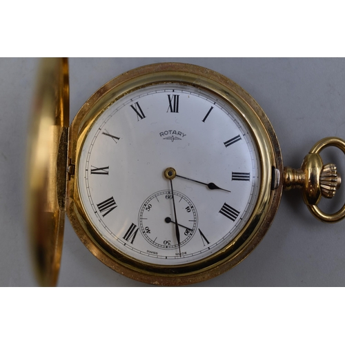 126 - Rotary Pocket Watch with Chain and Travel Case (Working)