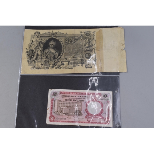 178 - Eight English and Foreign Banknotes including Russian, United Kingdom, Portuguese and More