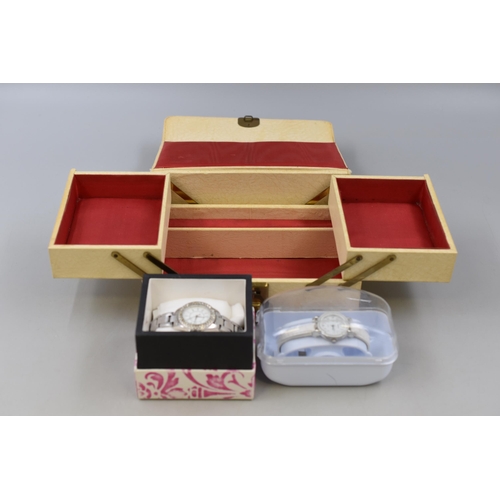 125 - Two Boxed Watches and Jewellery Box