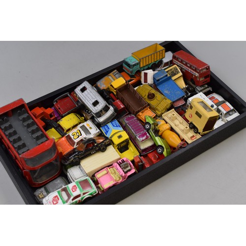 497 - Tray of Various Matchbox Collectable Die-Cast Cars and 1 Corgi London Sightseeing Bus