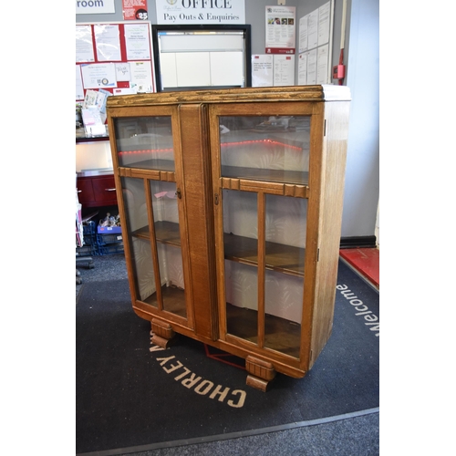 514 - Vintage Art deco oak bookcase (50