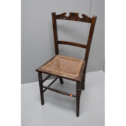 555 - Vintage Lloyd Loom Style Bedding Box, Rattan Seated Chair and a Vintage Oak Stool