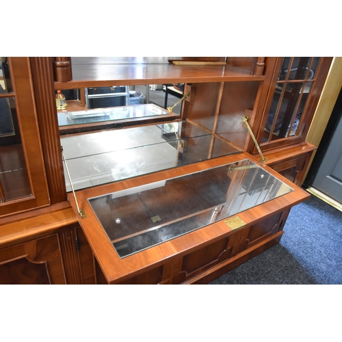 580 - Stunning Mid Century Two Sectional Mirrored Drinks Display Cabinet with a Four Cupboard Base Topped ... 