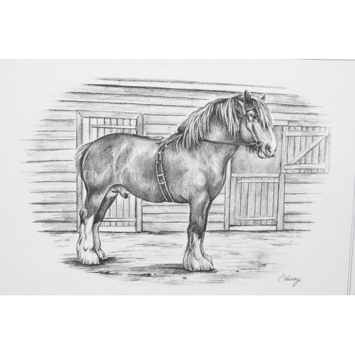 651 - Two Framed and Glazed Cornelius Varley Horse Prints Taken from Original Pencil Drawings, with Signat... 