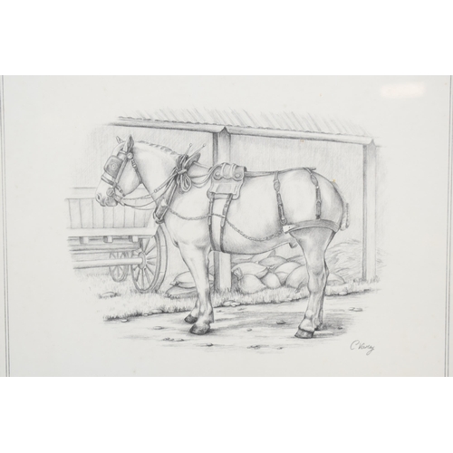 651 - Two Framed and Glazed Cornelius Varley Horse Prints Taken from Original Pencil Drawings, with Signat... 