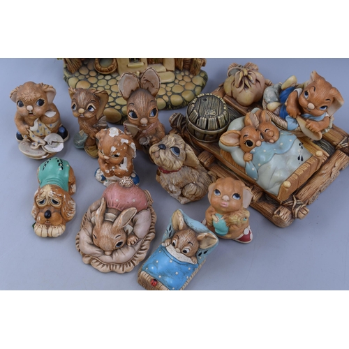 678 - Selection of Pendelfin Including Cobble Cottage, The Raft, Wakey, Twins, Digit, Little Mo, Tammy, Po... 