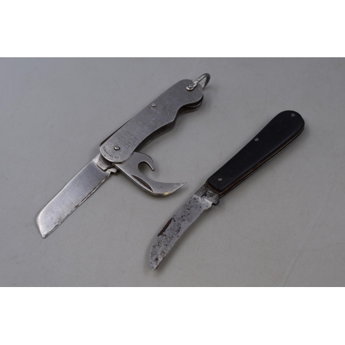 189 - A 1954 Military Warriss Sheffield Pocket Knife, With Vintage Rodgers Sheffield Pocket Knife. AF