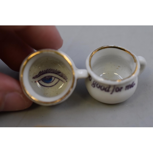 192 - A Pair of Novelty Miniature Chamber Pots in Original Box. 'The Family Physician' and 'Nothing Too Go... 