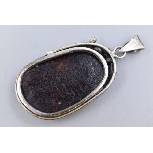 4 - Vintage Silver 925 Amber Pendant (5cm)