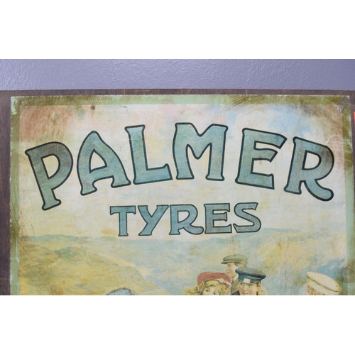 342 - Large Vintage Reproduced Palmer Tyres Advertising Sign approx 24