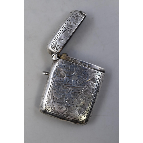 17 - Hallmarked Birmingham Silver Vesta Case (Circa 1939)