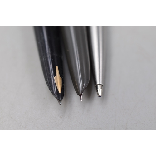 195 - Three Collectable Parker Pens To Include Ball Point, Parker '21' Fountain Pen, And Other Parker Foun... 