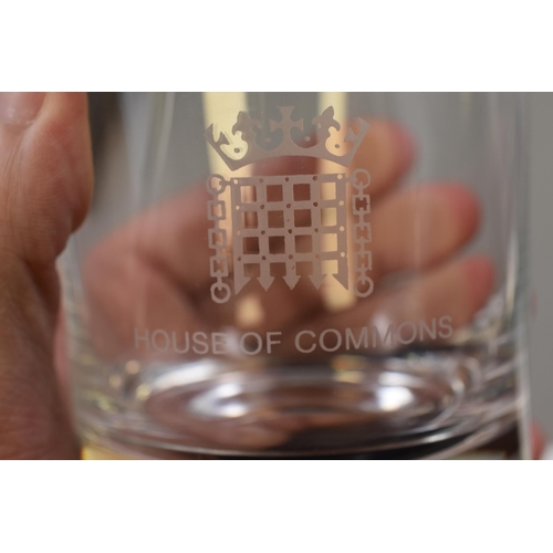 242 - Two Official House Of Commons Whisky Glasses in Original Silk Lined Display Box