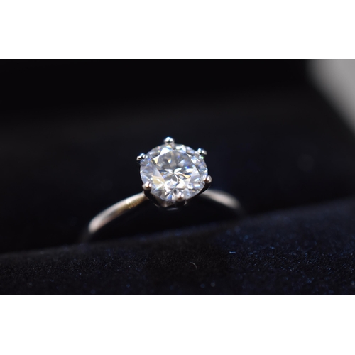 264 - Silver 925, Moissanite Stoned Adjustable Size Ring Complete with Light up Presentation Box