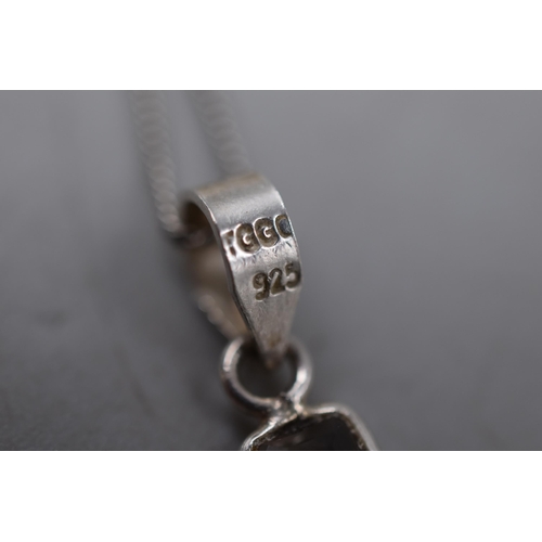 90 - Three Hallmarked Silver 925 Necklace and Pendants to include Champagne Bottle, Daisy Flower and Clea... 