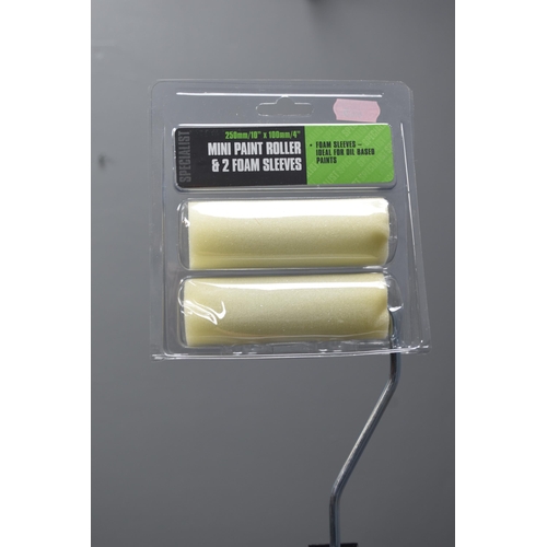 453 - Twenty New 250mm Mini Paint Roller Kits with 2 Foam Sleeves