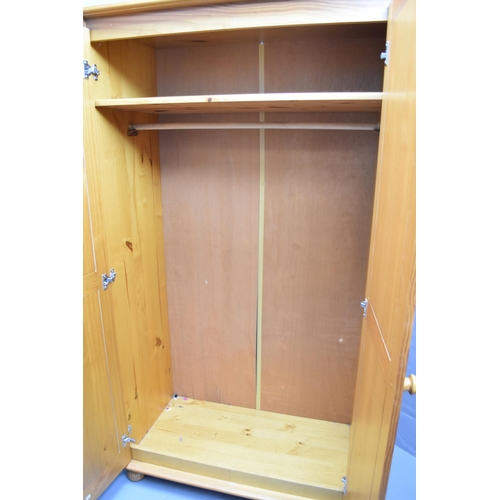 457 - Pine Wardrobe Unit approx 72