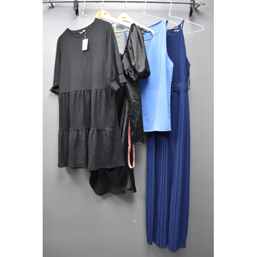 504 - Mixed Selection of Five Brand New Clothing Items, Two Dresses Size 10, One Dress Size 8, One Top Siz... 