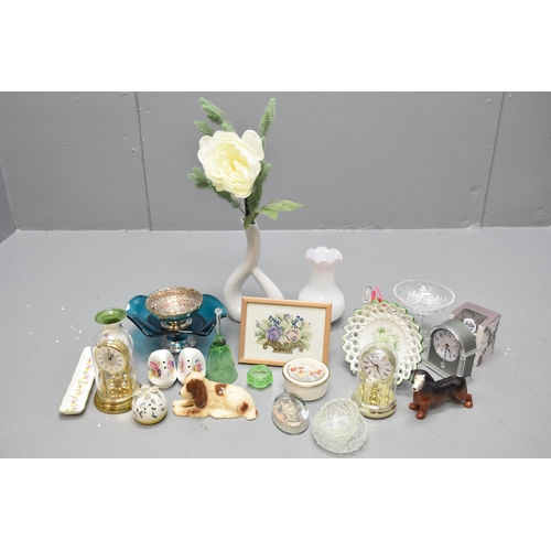 619 - Selection of items to include, glassware, ceramics, clocks and more. Ideal for car boot