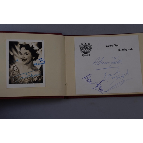 171 - A Vintage 1950s Autograph Book To Include Eve Boswell, Adam Faith, Violet Carson, And Others