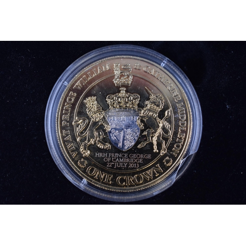 162A - Elizabeth II 2011Gold Plated George of Cambridge One Crown Coin Complete with Case