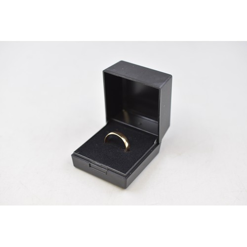 29 - Hallmarked Gold 375 (9ct) Band Ring (Size N) Complete with Presentation Box