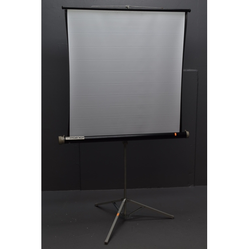 396 - Vintage Focus Projector Screen with Mount and Box