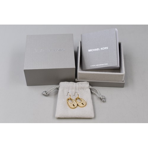 54 - Michael Kors Padlock Design Earrings Complete with Original Box and Small Dust Bag